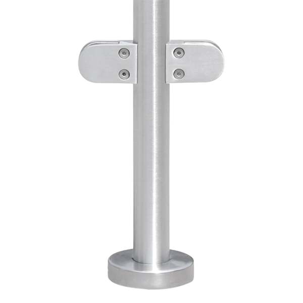 Poteau de balustrade en acier inoxydable 316 - 110 cm - Clôture de qualité supérieure avec pinces en verre - Applicable de 8 à 12 mm