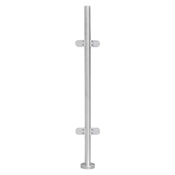 Poteau de balustrade en acier inoxydable 316 - 110 cm - Clôture de qualité supérieure avec pinces en verre - Applicable de 8 à 12 mm