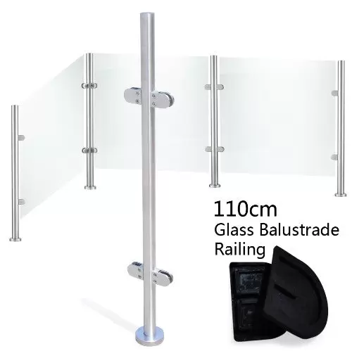 304 roestvrijstalen relingpaal 110 cm premium hekwerk met glasklemmen toepasbaar 8-12 mm