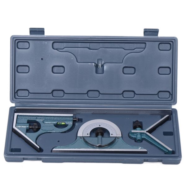 Kit d'angle de combinaison - Angle de butée réglable de 0 ° et 180 ° - Règle d'angle professionnelle de 300 mm - En acier inoxydable