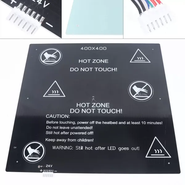 400 x 400 x 3 mm - Lit d'impression 3D - Imprimante 3D - Lit chauffant en aluminium - Plate-forme thermique 400 x 400 x 3 mm - Lit d'impression 3D - Imprimante 3D - Lit chauffant en aluminium - Plate-forme thermique