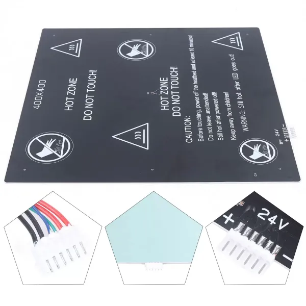 400 x 400 x 3 mm - Lit d'impression 3D - Imprimante 3D - Lit chauffant en aluminium - Plate-forme thermique