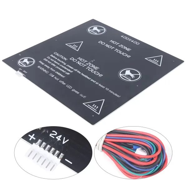 400 x 400 x 3 mm - Lit d'impression 3D - Imprimante 3D - Lit chauffant en aluminium - Plate-forme thermique 400 x 400 x 3 mm - Lit d'impression 3D - Imprimante 3D - Lit chauffant en aluminium - Plate-forme thermique