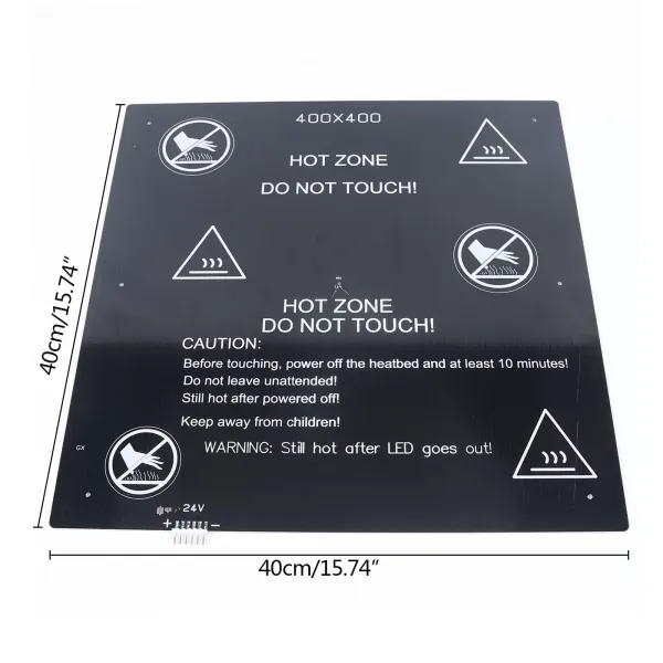 400 x 400 x 3 mm - Lit d'impression 3D - Imprimante 3D - Lit chauffant en aluminium - Plate-forme thermique