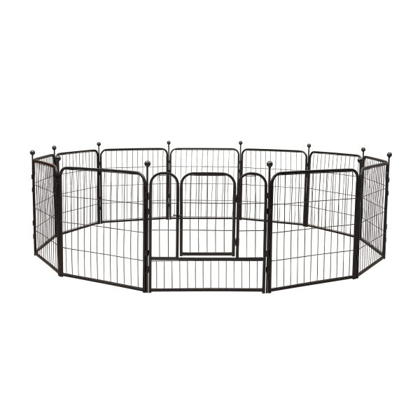 Enclos à 12 angles pour animal domestique 60 cm - Pour chiots - Noir - Pour le camping ou le camping en intérieur ou en camping-car
