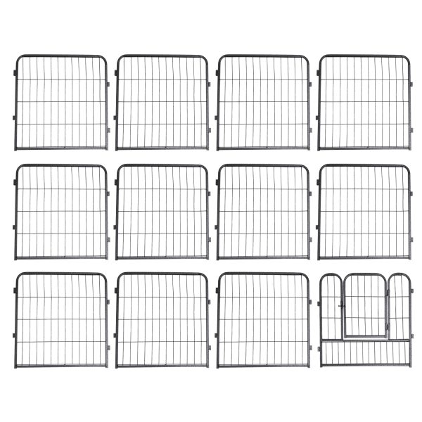 Enclos à 12 angles pour animal domestique 60 cm - Pour chiots - Noir - Pour le camping ou le camping en intérieur ou en camping-car Enclos à 12 angles pour animal domestique 60 cm - Pour chiots - Noir - Pour le camping ou le camping en intérieur ou en camping-car