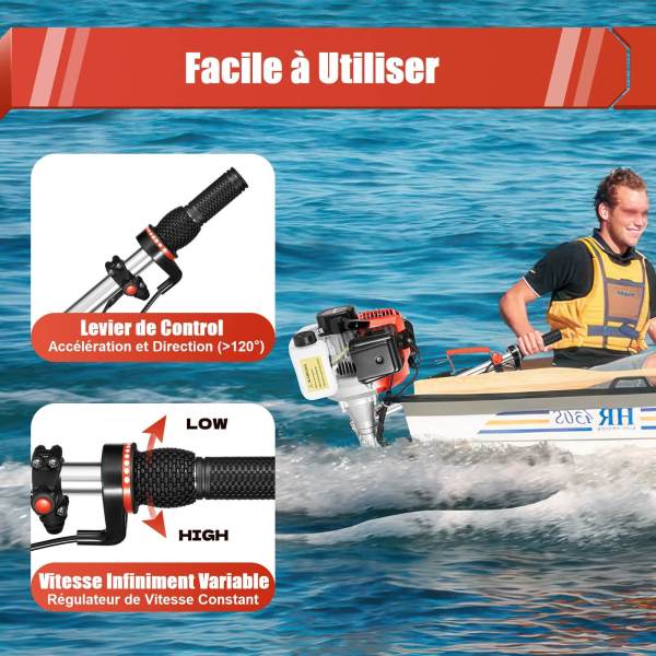 Moteur hors-bord moteur électrique moteur à essence bateau de pêche moteur bateau 2 temps 2,3 CV CDI système Moteur hors-bord moteur électrique moteur à essence bateau de pêche moteur bateau 2 temps 2,3 CV CDI système