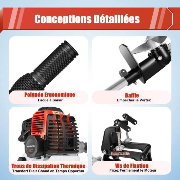 Moteur hors-bord moteur électrique moteur à essence bateau de pêche moteur bateau 2 temps 2,3 CV CDI système Moteur hors-bord moteur électrique moteur à essence bateau de pêche moteur bateau 2 temps 2,3 CV CDI système