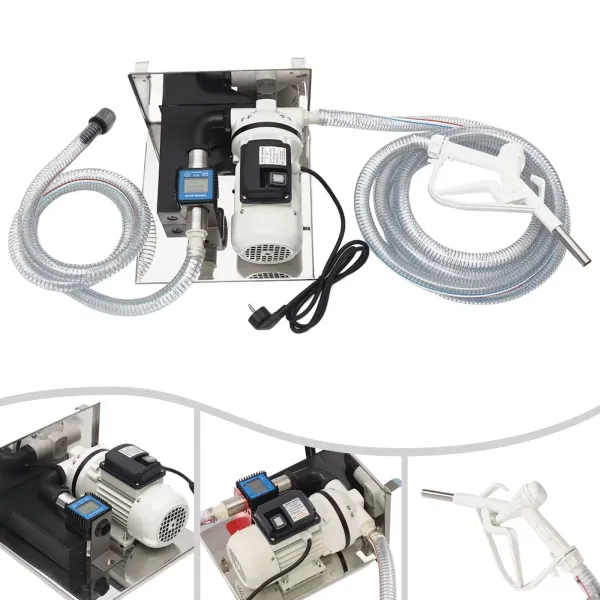 Pompe à urée 230 V - Pompe à membrane - 330 W 40 L/min - Pompe à urée avec tuyau et pistolet - (avec débitmètre et étagère murale)