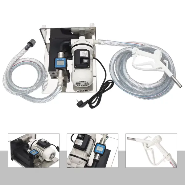 Pompe à urée 230 V - Pompe à membrane - 330 W 40 L/min - Pompe à urée avec tuyau et pistolet - (avec débitmètre et étagère murale)