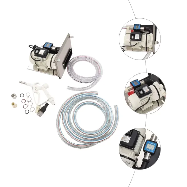 Pompe à urée 230 V - Pompe à membrane - 330 W 40 L/min - Pompe à urée avec tuyau et pistolet - (avec débitmètre et étagère murale)