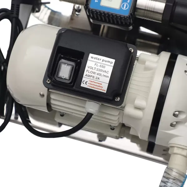 Pompe à urée 230 V - Pompe à membrane - 330 W 40 L/min - Pompe à urée avec tuyau et pistolet - (avec débitmètre et étagère murale)