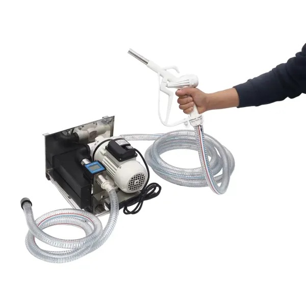 Pompe à urée 230 V - Pompe à membrane - 330 W 40 L/min - Pompe à urée avec tuyau et pistolet - (avec débitmètre et étagère murale)