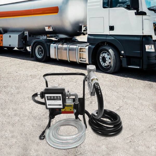 Pompe diesel 375 W - Pompe d'aspiration pour station-service + pistolet de distribution automatique Pompe diesel 375 W - Pompe d'aspiration pour station-service + pistolet de distribution automatique