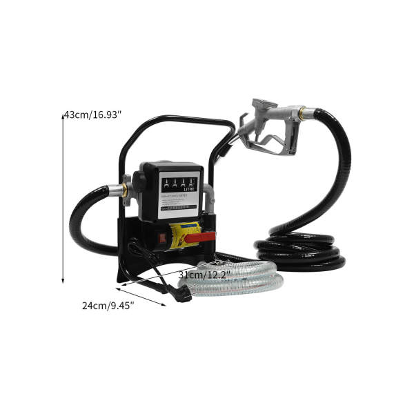 Pompe diesel 375 W - Pompe d'aspiration pour station-service + pistolet de distribution automatique Pompe diesel 375 W - Pompe d'aspiration pour station-service + pistolet de distribution automatique