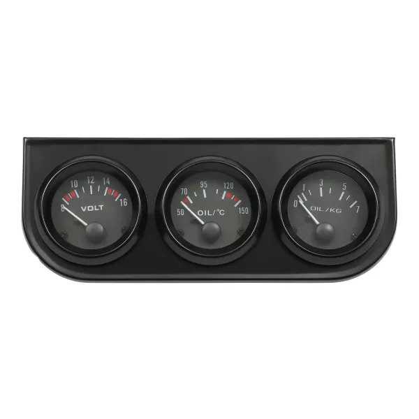 Instruments supplémentaires 3 en 1 de 52 mm Jauge de température d'eau Jauge de pression d'huile Jauge de voltmètre