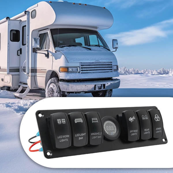 Panneau de commutation de panneau de commutation LED DC 12 V/24 V 6 gangs pour bateau de bus de voiture