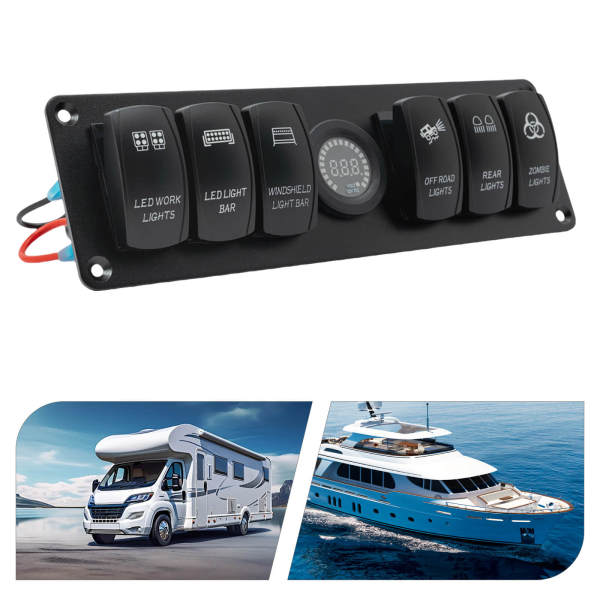 Panneau de commutation de panneau de commutation LED DC 12 V/24 V 6 gangs pour bateau de bus de voiture
