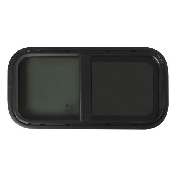 Fenêtre latérale de caravane en verre trempé et moustiquaire Noir 700 x 400 mm