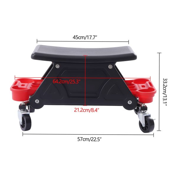 Siège de détail, tabouret mécanique avec roues, siège ou chaise mobile Rolling Creeper, outils organisateur plateaux de rangement