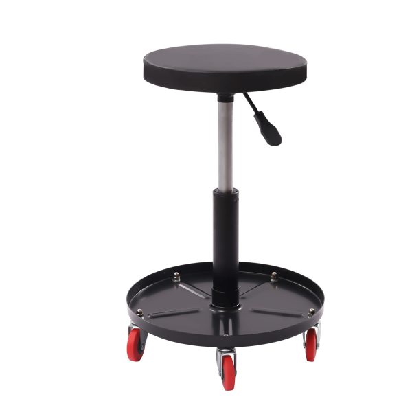 Tabouret d'atelier, chaise d'atelier, siège d'atelier, tabouret pivotant réglable, plateau pour outils, avec 5 roues
