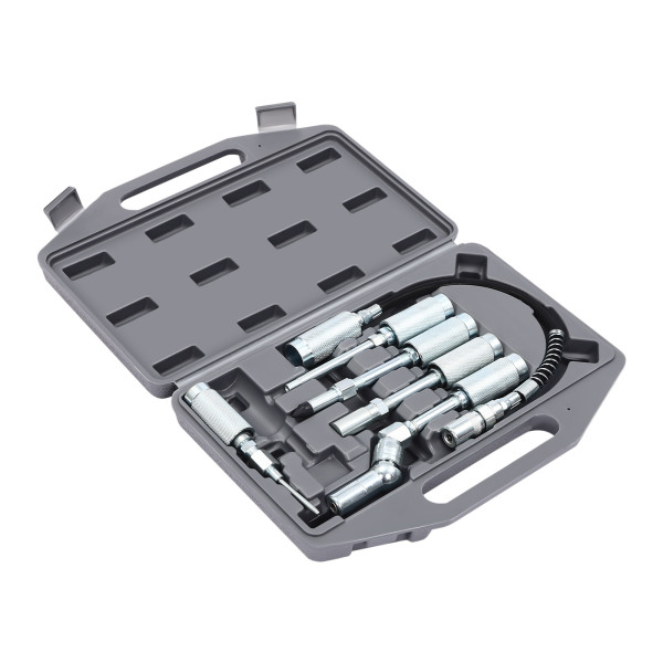 Ensemble d'accouplement de pistolet à graisse 6 pièces, kit d'assemblage de pistolet à graisse avec boîte à outils