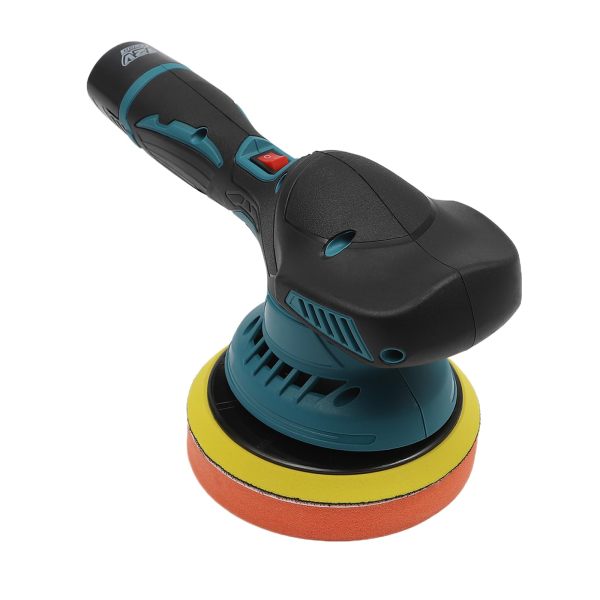 Polisseuse de voiture 12 V 6 vitesses réglables avec éponge plate de 145 mm pour polissage de voiture