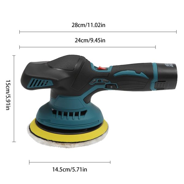 Polisseuse de voiture 12 V 6 vitesses réglables avec éponge plate de 145 mm pour polissage de voiture