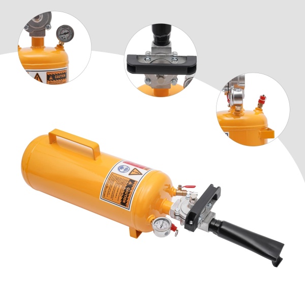 Remplisseur de talon de pneu 8L, Gonfleur de pneus à air comprimé, Pression maximale 1Mpa/145PSI (jaune) Remplisseur de talon de pneu 8L, Gonfleur de pneus à air comprimé, Pression maximale 1Mpa/145PSI (jaune)