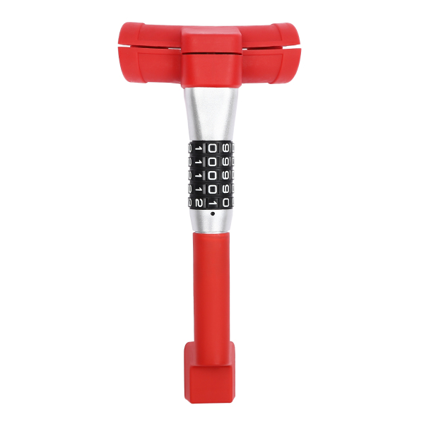Verrouillage universel du volant de voiture, Verrouillage antivol du volant de voiture, Longueur totale : 34.5cm, Rouge