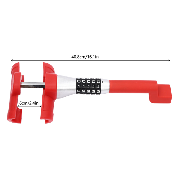 Verrouillage universel du volant de voiture, Verrouillage antivol du volant de voiture, Longueur totale : 34.5cm, Rouge Verrouillage universel du volant de voiture, Verrouillage antivol du volant de voiture, Longueur totale : 34.5cm, Rouge