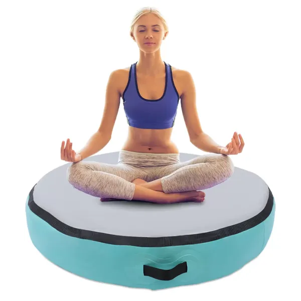 Tapis de gymnastique gonflable - Avec pompe à air électrique pour gymnastique, exercice, parc, usage domestique