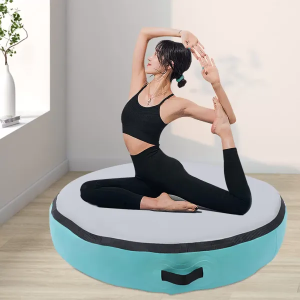 Tapis de gymnastique gonflable - Avec pompe à air électrique pour gymnastique, exercice, parc, usage domestique