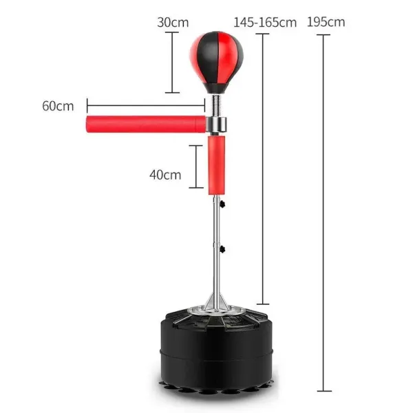 Sac de frappe sur pied 360° pour adulte - Réglable en hauteur - 1,2 m - 1,9 m - Sac de frappe réfléchissant debout