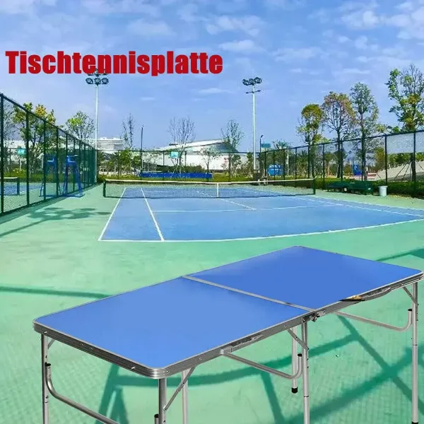 CNCEST Multistore 2002 Table de ping-pong pliante avec filet de ping-pong et raquettes Bleu 152 x 76 x 76 cm