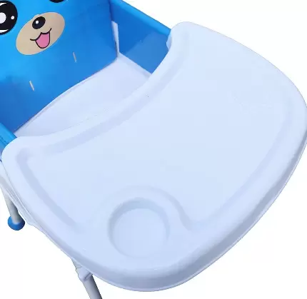 Chaise Haute Portable avec système Anti-dérapant, Ceinture de sécurité pour 6 Mois à 3 Ans (Bleu, Vert, Rose)