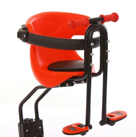 siège à vélo pour enfants avec pédales et poignées - Compatible avec les vélos de montagne de 31,8 mm - Charge maximale 30 kg - 40 x 30 x 46 cm - Rouge