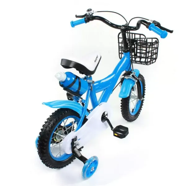 Vélo pour enfant 12 pouces en alliage d'acier au carbone avec frein et roues stabilisatrices pour enfant garçon et fille