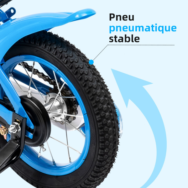 Vélo pour enfant 12 pouces en alliage d'acier au carbone avec frein et roues stabilisatrices pour enfant garçon et fille Vélo pour enfant 12 pouces en alliage d'acier au carbone avec frein et roues stabilisatrices pour enfant garçon et fille