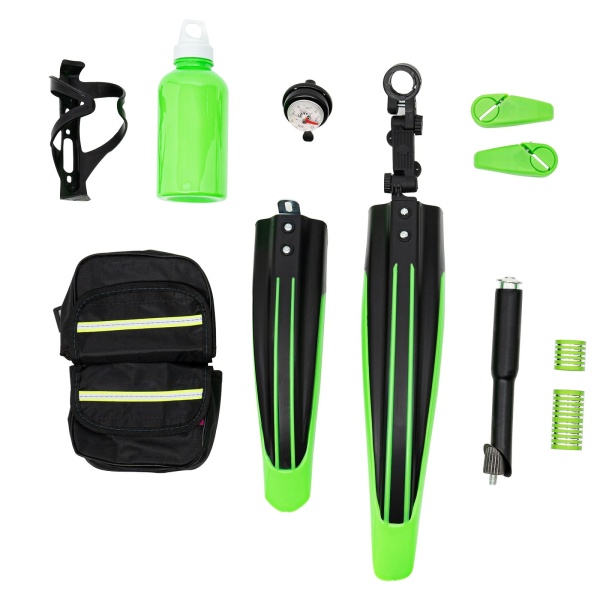 Vélo de montagne 20 pouces pour fille et garçon, système de frein à double disque, en acier au carbone (vert)