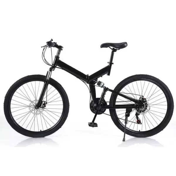 VTT 26 pouces - Vélo pliable en acier au carbone - 21 vitesses - Freins à disque - Pour adolescent - Pour adulte - Portable