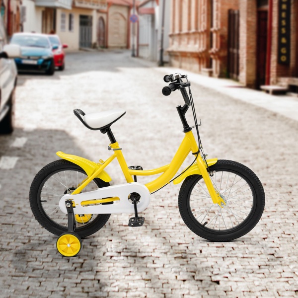 Vélo pour enfant 16 pouces garçon et fille - Cadre en acier carbone - Roue avec frein Vélo pour enfant 16 pouces garçon et fille - Cadre en acier carbone - Roue avec frein