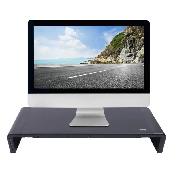 Support pour moniteur en acier - Support pour ordinateur - Prise en charge du transfert de données jusqu'à avec câble de données Micro B vers USB 3.0