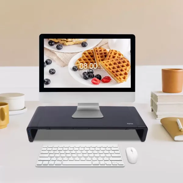 Support pour moniteur en acier - Support pour ordinateur - Prise en charge du transfert de données jusqu'à avec câble de données Micro B vers USB 3.0