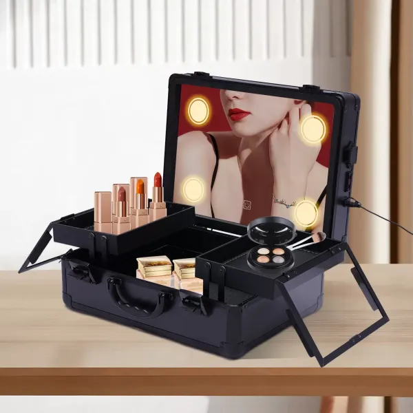 Trousse d'entraînement au maquillage - trousse de maquillage trousse de maquillage avec lampe et miroir