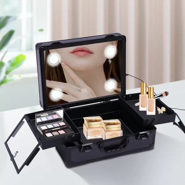 Trousse d'entraînement au maquillage - trousse de maquillage trousse de maquillage avec lampe et miroir