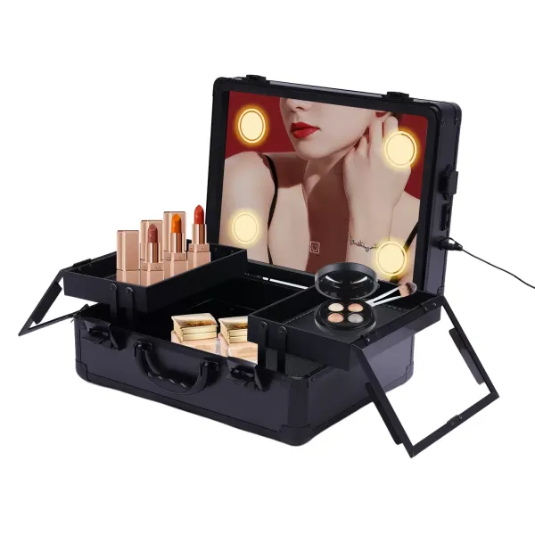 Trousse d'entraînement au maquillage - trousse de maquillage trousse de maquillage avec lampe et miroir