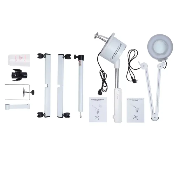 Vapeur pour le visage 2 en 1 et lumière grossissante, nettoyage en profondeur hydratant pour le visage Sauna Spa Steamer