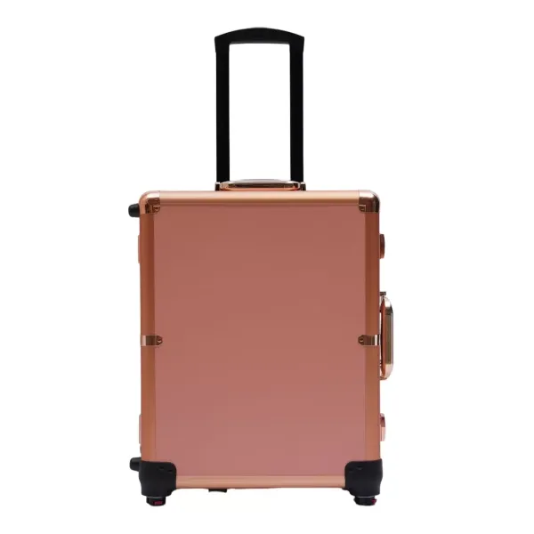 Boîte de maquillage, vanité avec 4 roues, éclairage, miroir, vanité professionnelle, couvercle et étagères faciles à nettoyer