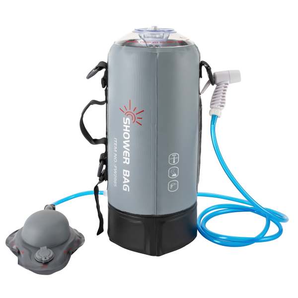 Sac de douche solaire de camping - Douche de jardin avec pompe de douche portable 3 gallons - Tuyau portable et amovible de 12 l
